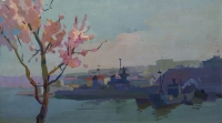 Севастополь. Корабли в бухте. Весна